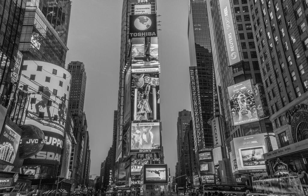 Time square black and white