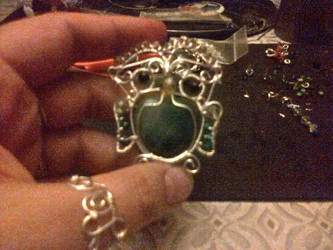 Silver and jade owl