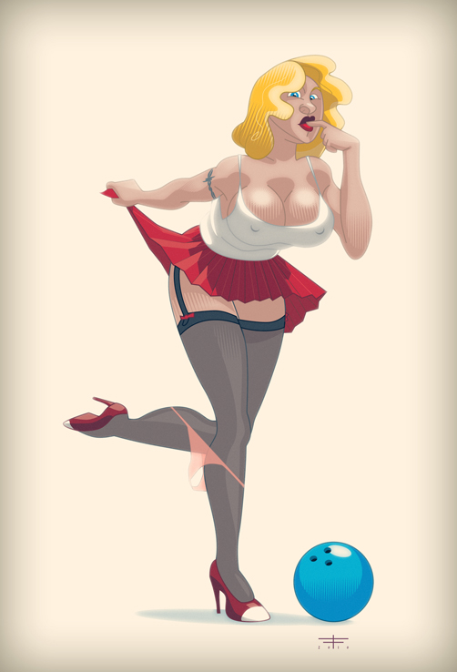 pinup girl bowling