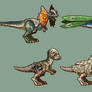 Pixel Dilophosaurus and Pachycephalosaurus