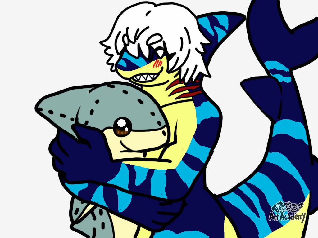 Buraiga hugging a plushy