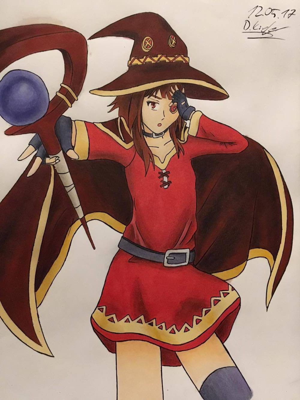 Megumin Draw drawing of Megumin from Konosuba by kideart on DeviantArt