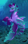 Merpony Purple~Cyan Tiger pony by lunatwo