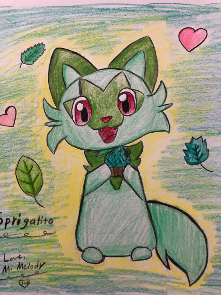 Sprigatito from Pokemon Scarlet and Violet! by MiMelody77 on DeviantArt
