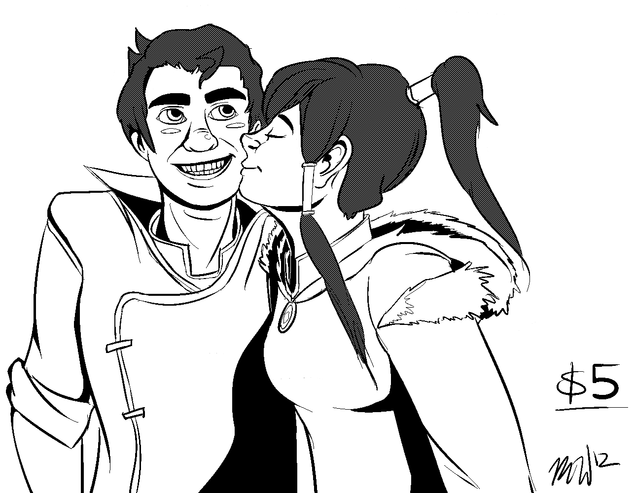 Bolin and Korra Commission Example