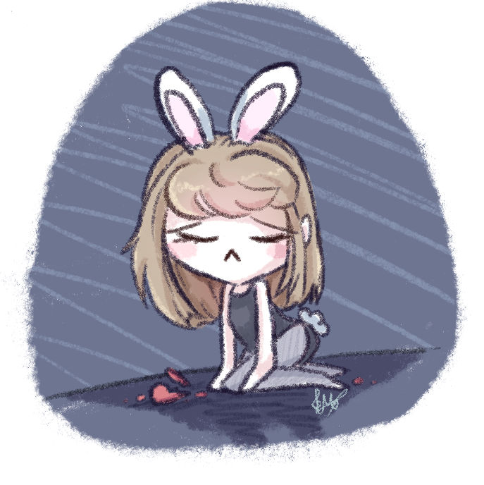 Broken Heart Rabbit Broken Heart Bunny girl (Black) by Melodymews on DeviantArt