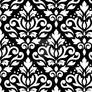 Scroll Damask Pattern White on Black