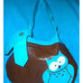 Teal + Brown Owl Purse