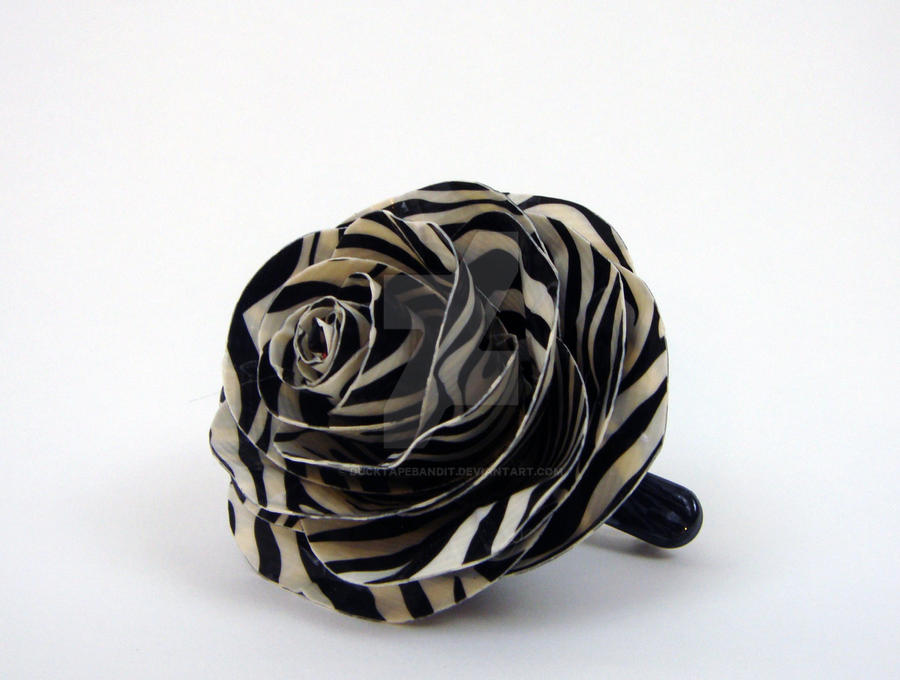 Zebra Rose Hairclip- SOLD