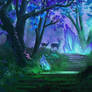 Concept: Blue Forest Path