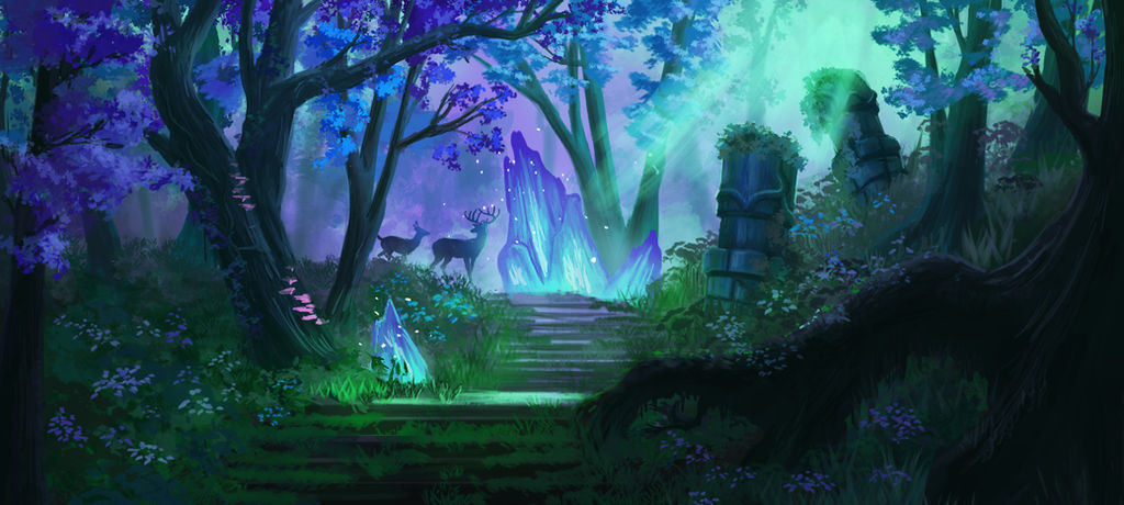 Concept: Blue Forest Path by Ardoric-Art