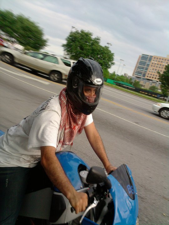 Muslim dude on bike