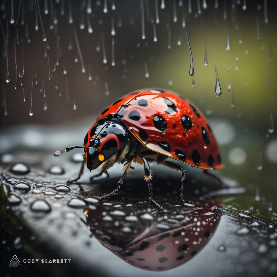 Ladybug Insect Under ladybug under rain by scalettworld on DeviantArt