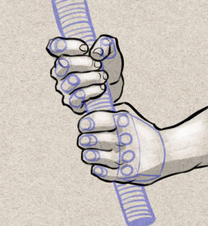 How to draw a hand holding a sword