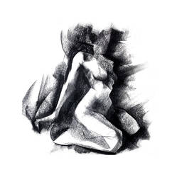 Abstract nude (charcoal)