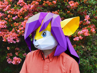Paper Fursuit Mask: 'Cassie' by tetravariations