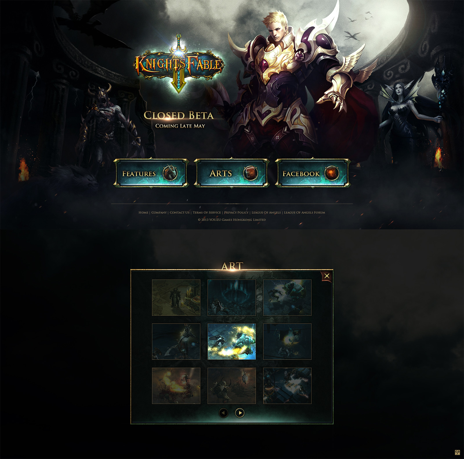 Knight's Fable/Game website by onejian