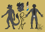 Ren the raven - Character reference sheet (M) by PlatinumBladeStudios