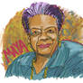 Maya Angelou drawn with one line