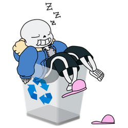 A Recyling Bin full of Sans