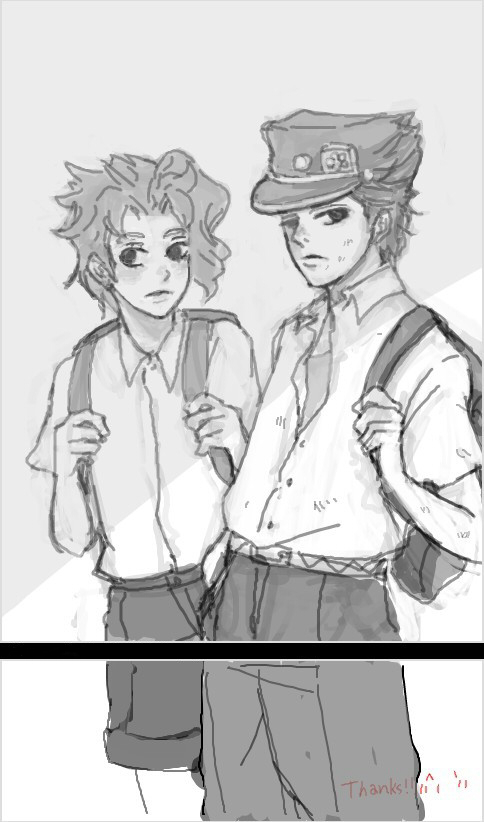 JoJo part 3  - Jotaro Kujo + Noriaki Kakyoin