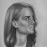 A pencil drawing of Sarah Paulson