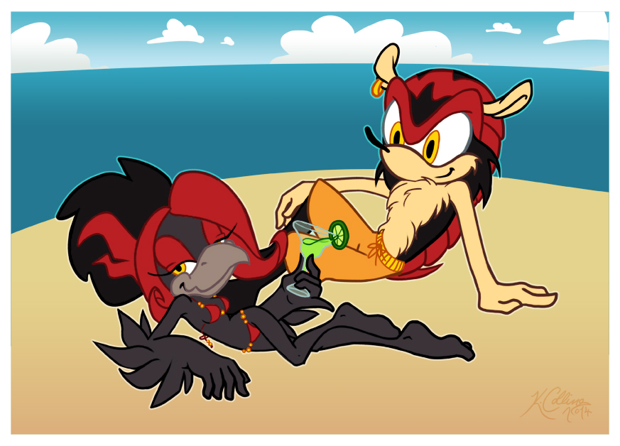 Helios And Karri On The Beach