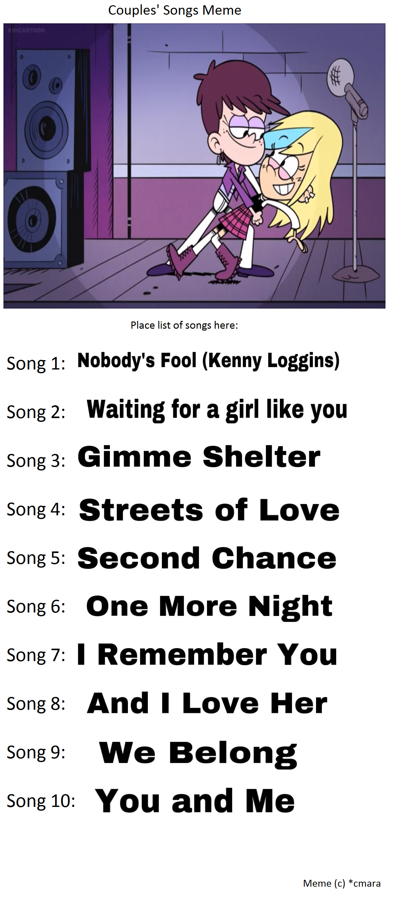 Couples Songs Meme (Luna x Sam) by MegaMr46 on DeviantArt Couples Songs Meme (Luna x Sam) by MegaMr46 on DeviantArt
