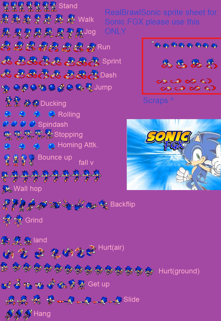 RealBrawlSonic FGX Sprite Sheet