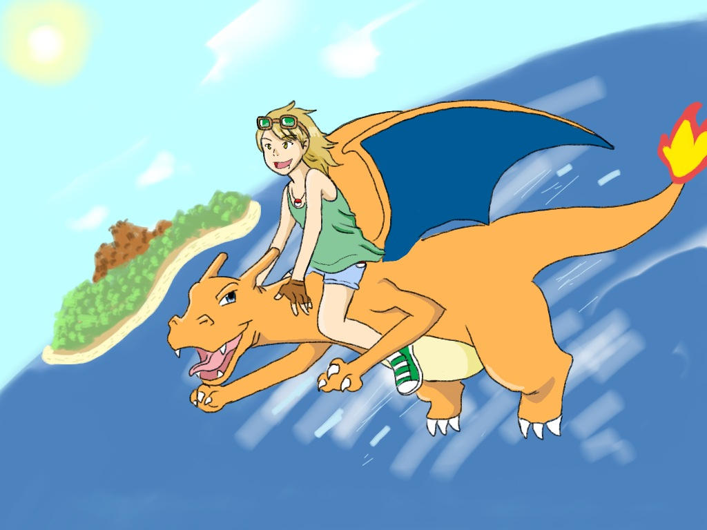 Charizard Ride Base Deviantart Riding charizard by Windwolf667 on DeviantArt