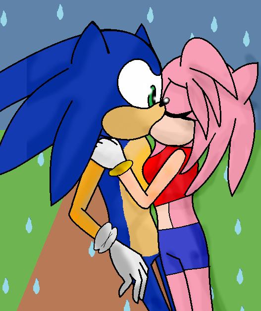 SONAMY kiss under the rain by Diana-ITZ on DeviantArt