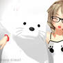 MMD - Haru Misaki and her dog.