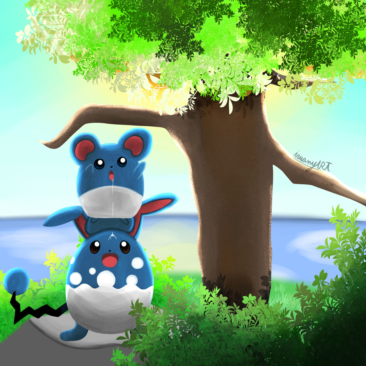 Marill and Azumarill by Iruany on DeviantArt