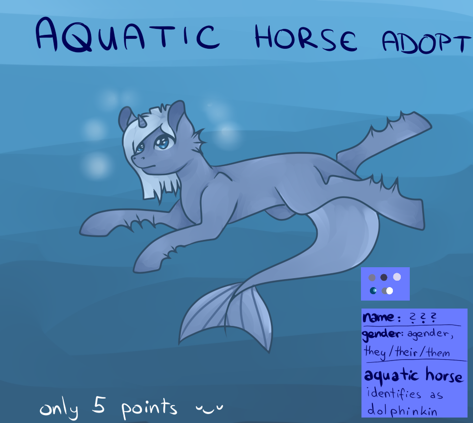 AQUATIC HORSE ADOPT ONLY 5 POINTS