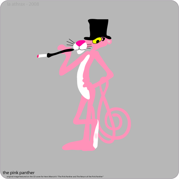 pink panther smoking a cigarette (Copilot AI stuff) | Fan art Fun Wiki Pink Panther Inspired Art Print