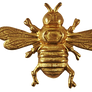 Antique gold bee pendant