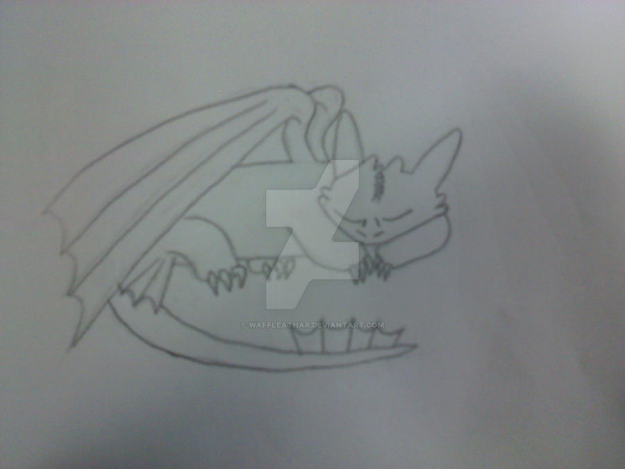 Toothless sleeping by waffleathar on DeviantArt