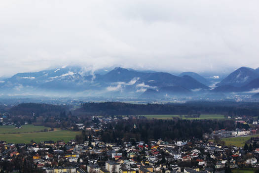 View of Salzburg on a fine winters day