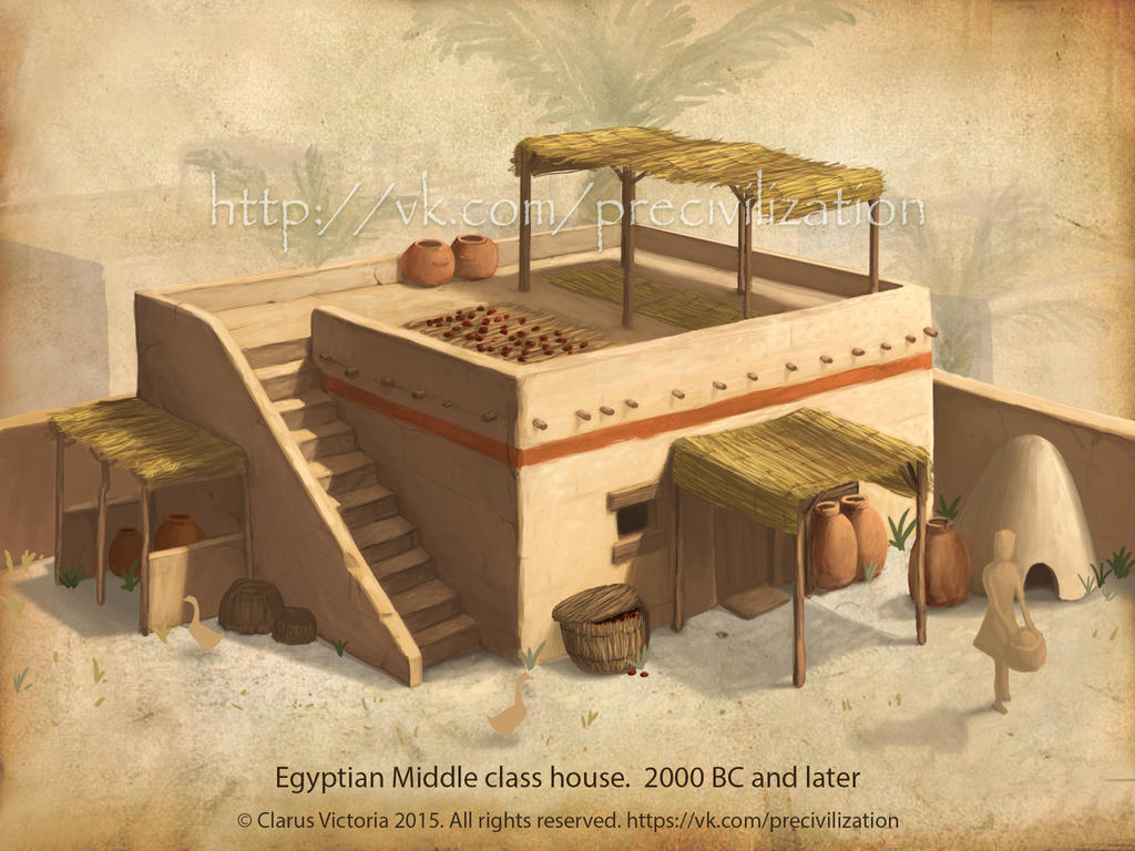Egyptian Middle Class House 2000 BC And Later By Msats On DeviantArt egyptian-middle-class-house-2000-bc-and-later-by-msats-on-deviantart