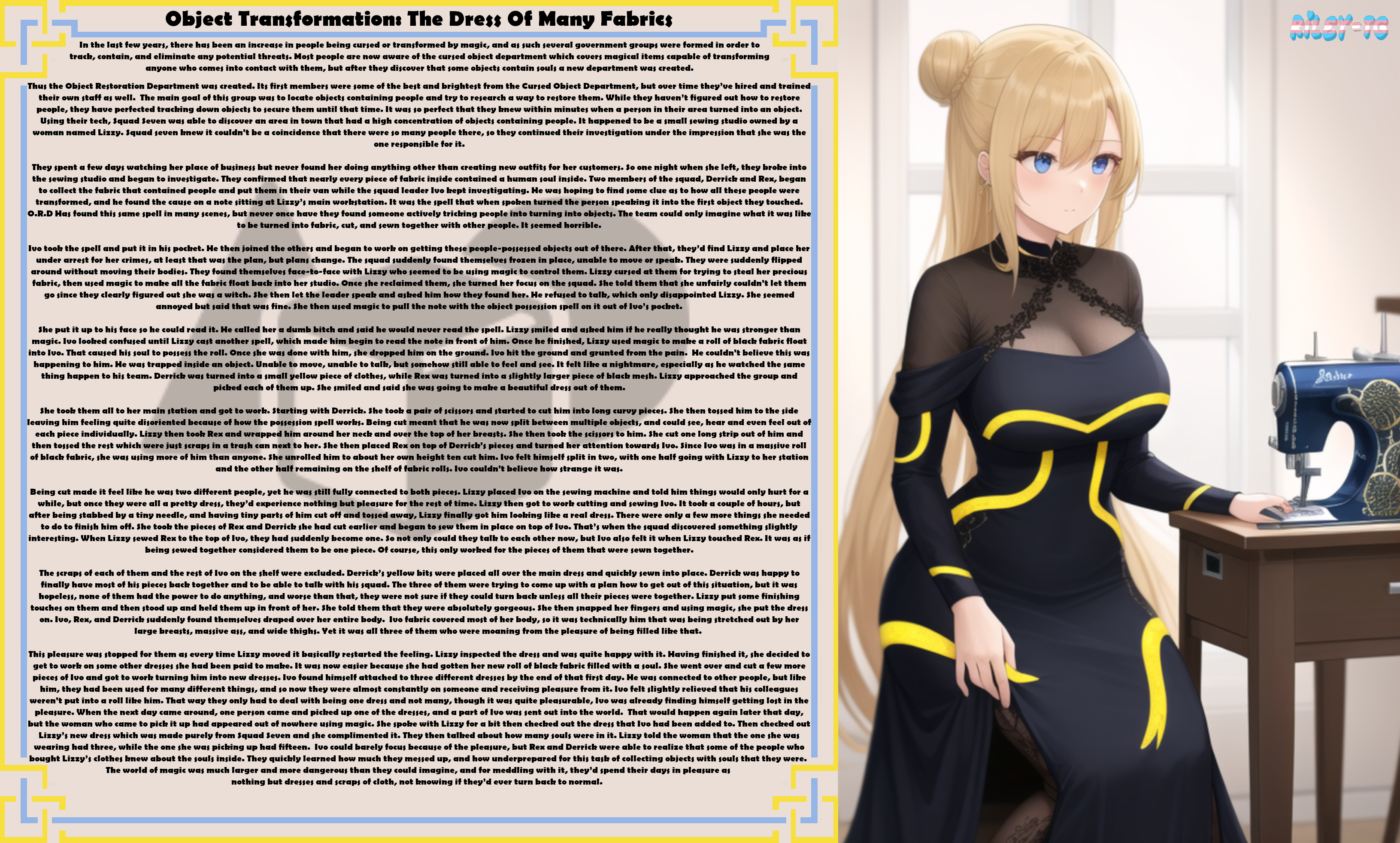 Tf Into Object Transformation: The Dress Of Many Fabrics by Riley-TG on DeviantArt