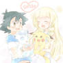 Ash X Lillie with Shiron And Pikachu