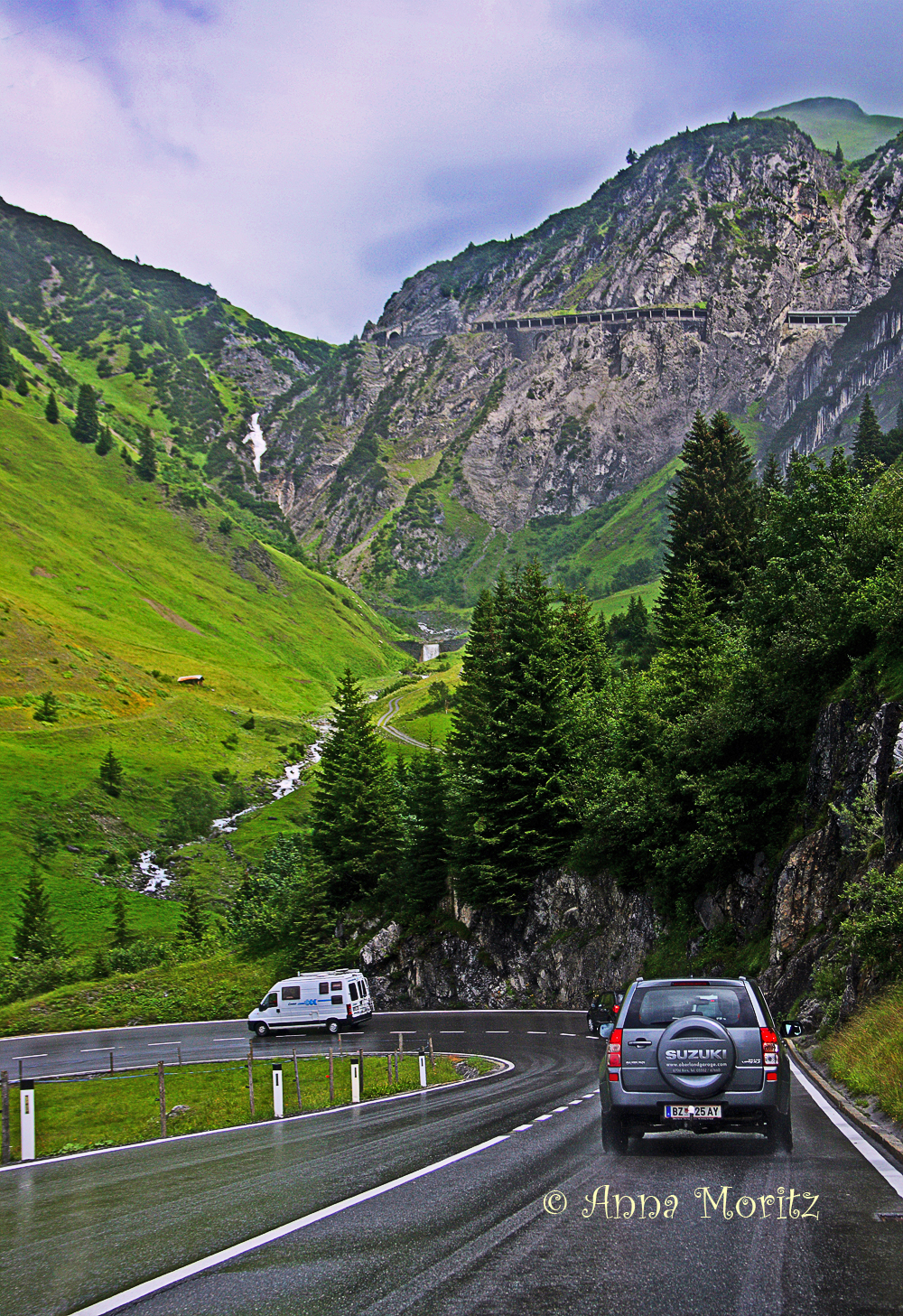 Driving down the Arlberg Pass