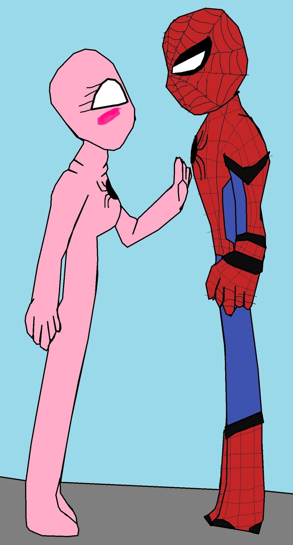 Pink Spider-Girl and Spider-Man 2 (colored) by alvaxerox on DeviantArt