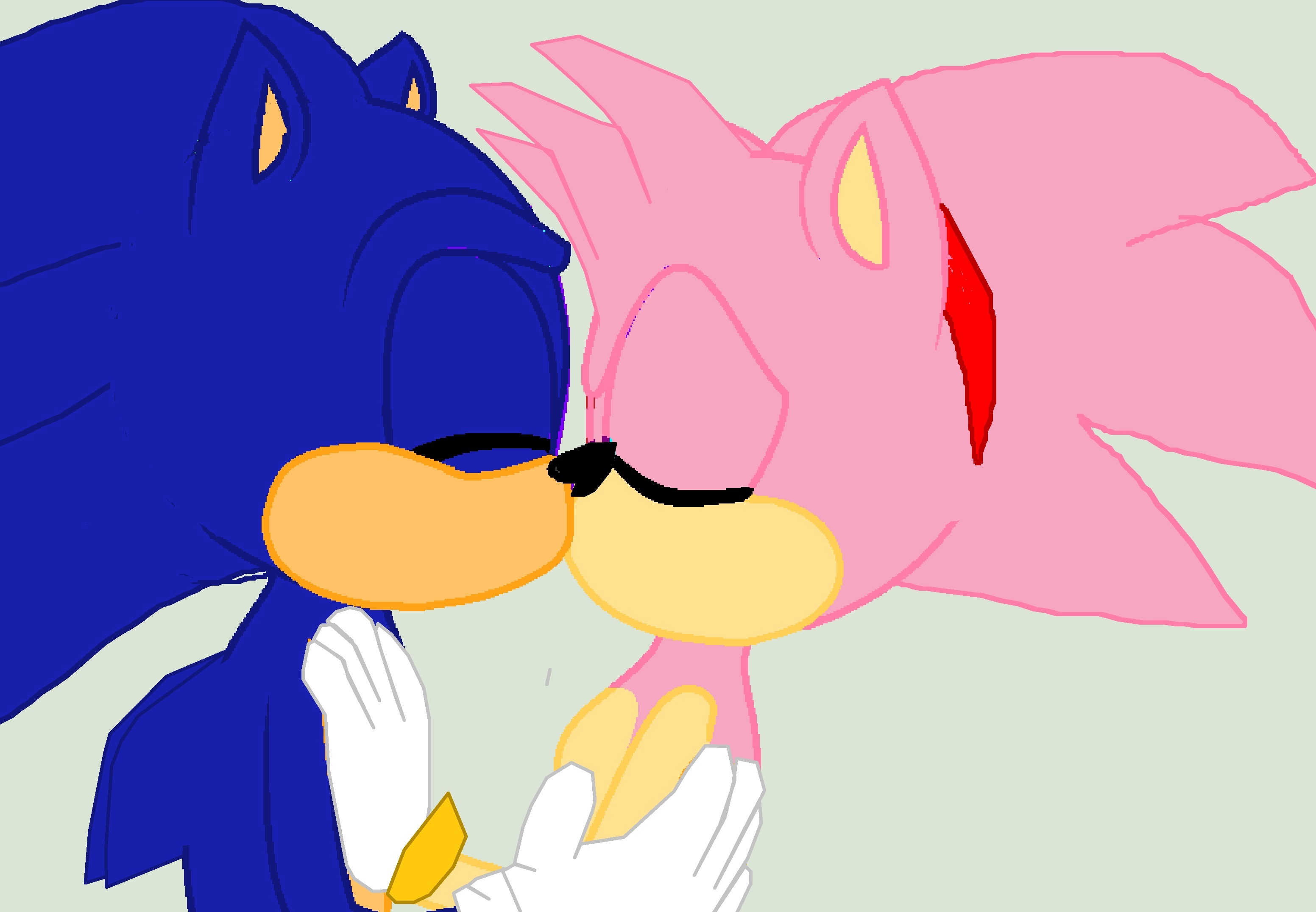Sonic and Amy More kissing by alvaxerox on DeviantArt