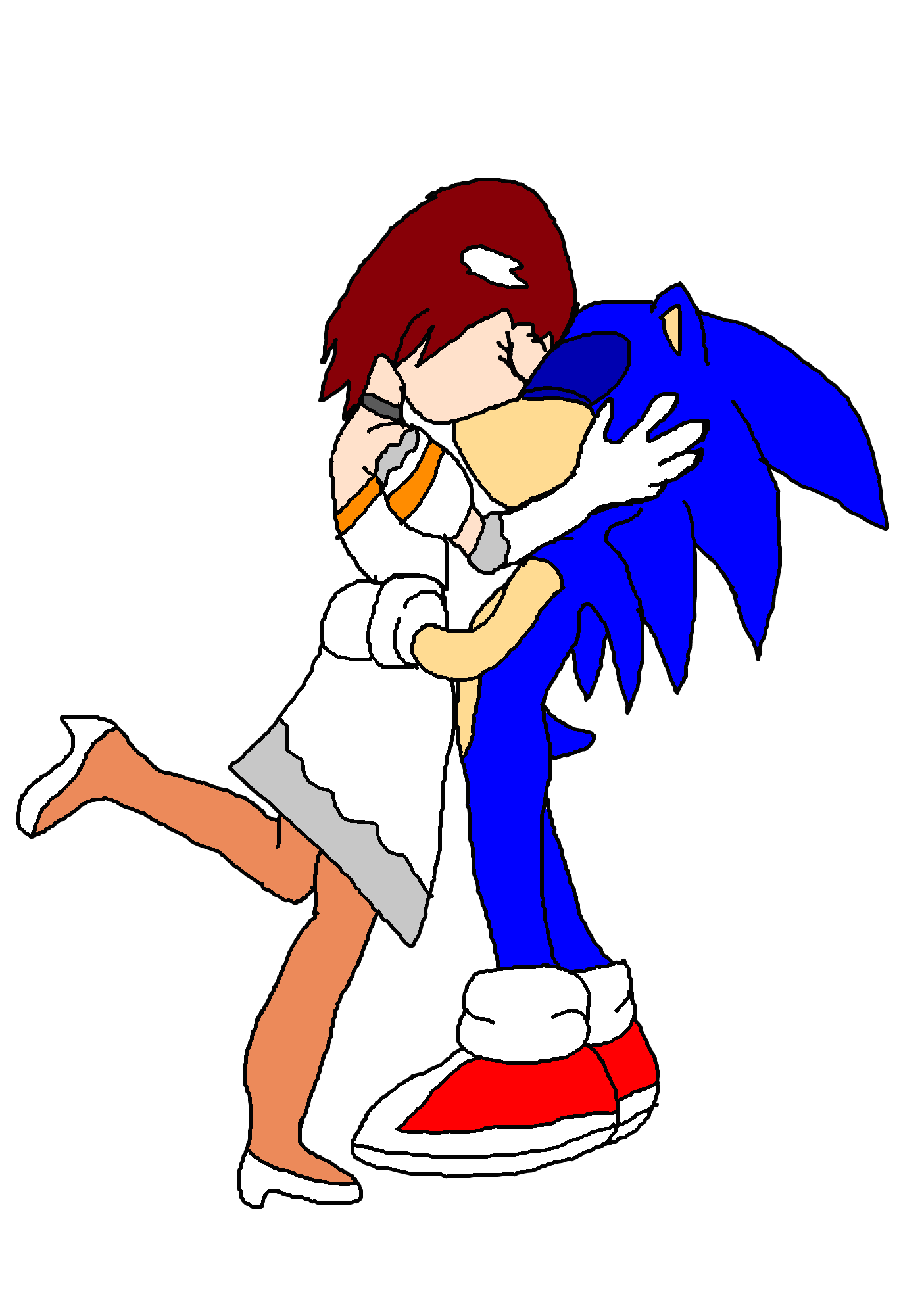 Sonic and Elise Embrace by SonicClone on DeviantArt