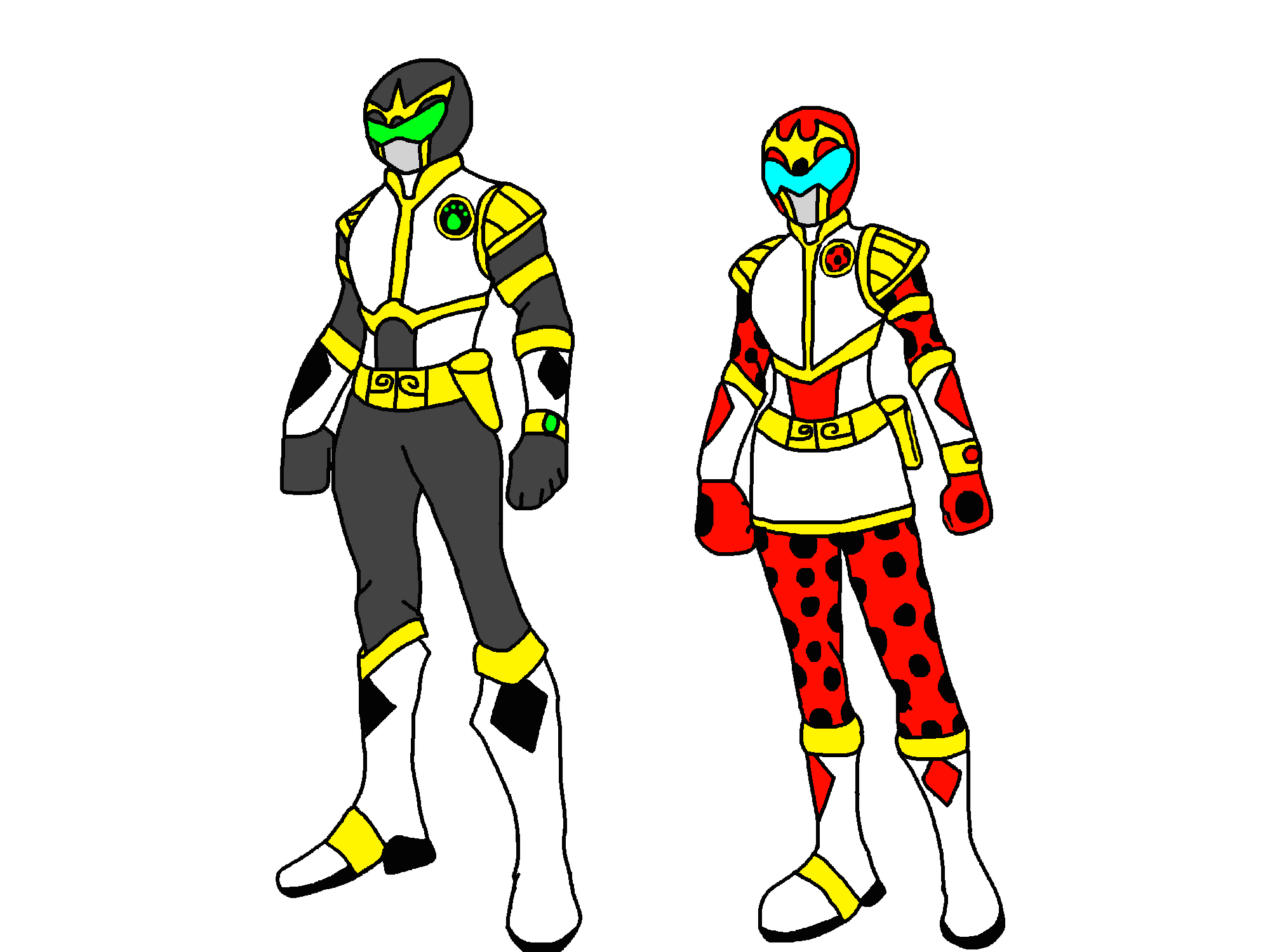 Ladybug and Cat Noir as Power Rangers by alvaxerox on DeviantArt