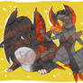 Shiny Charizard and Haxorus