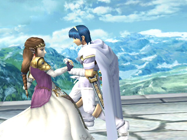 Marth and Zelda dancing