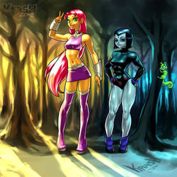 Starfire and Raven