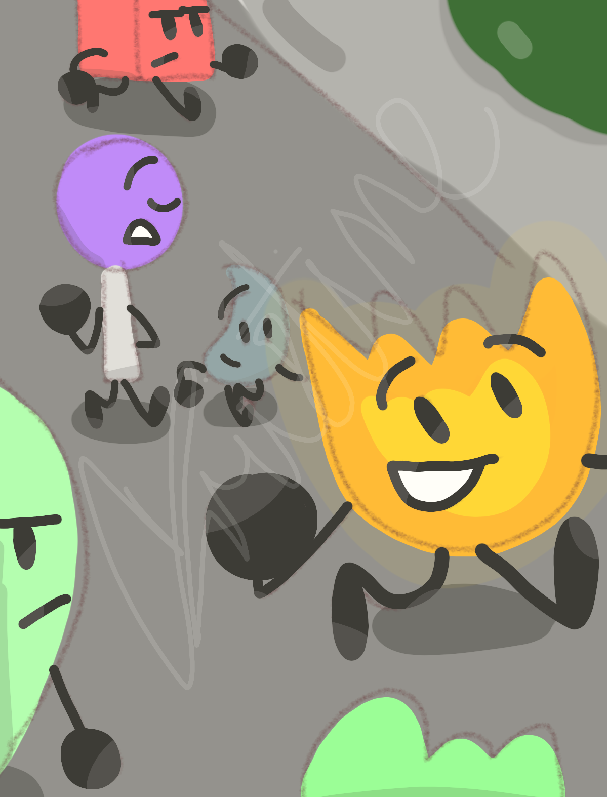 BFDI: On a Walk by Husk90000 on DeviantArt